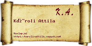 Károli Attila névjegykártya