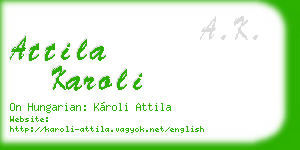attila karoli business card