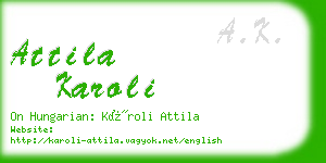 attila karoli business card